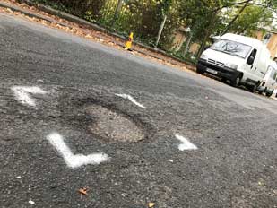 image of pothole in a Ramsgate street