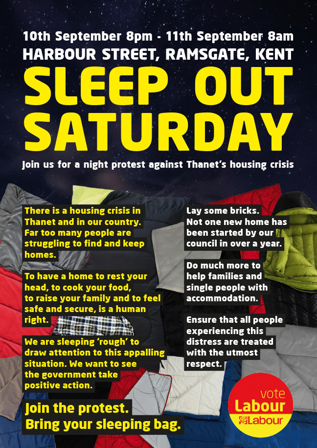Ramsgate Labour's Sleep Out Saturday poster
