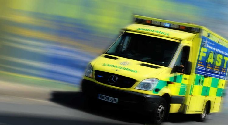 Kent Ambulance with stroke advice on side