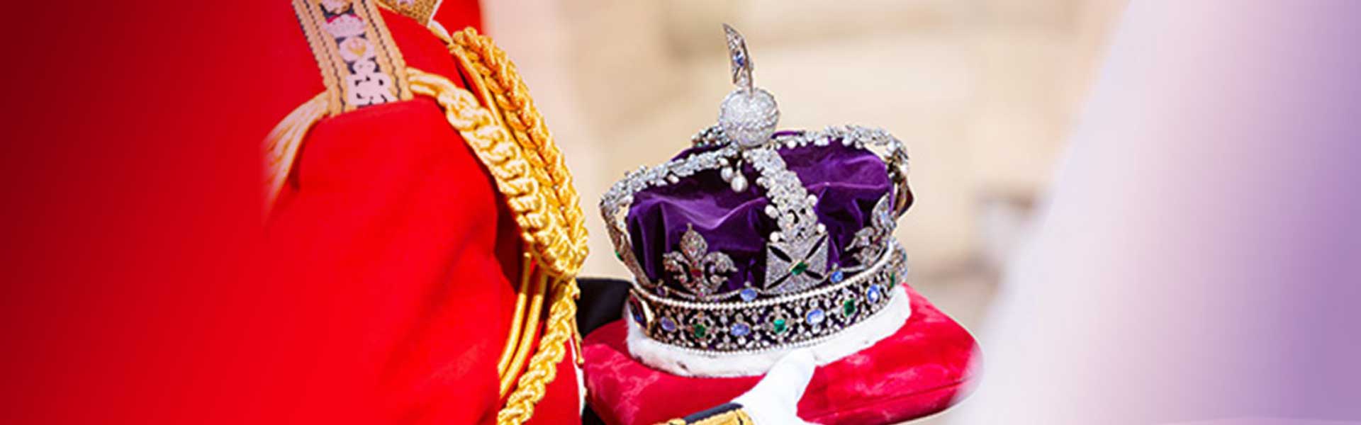 Royal crown being carried in Parliament