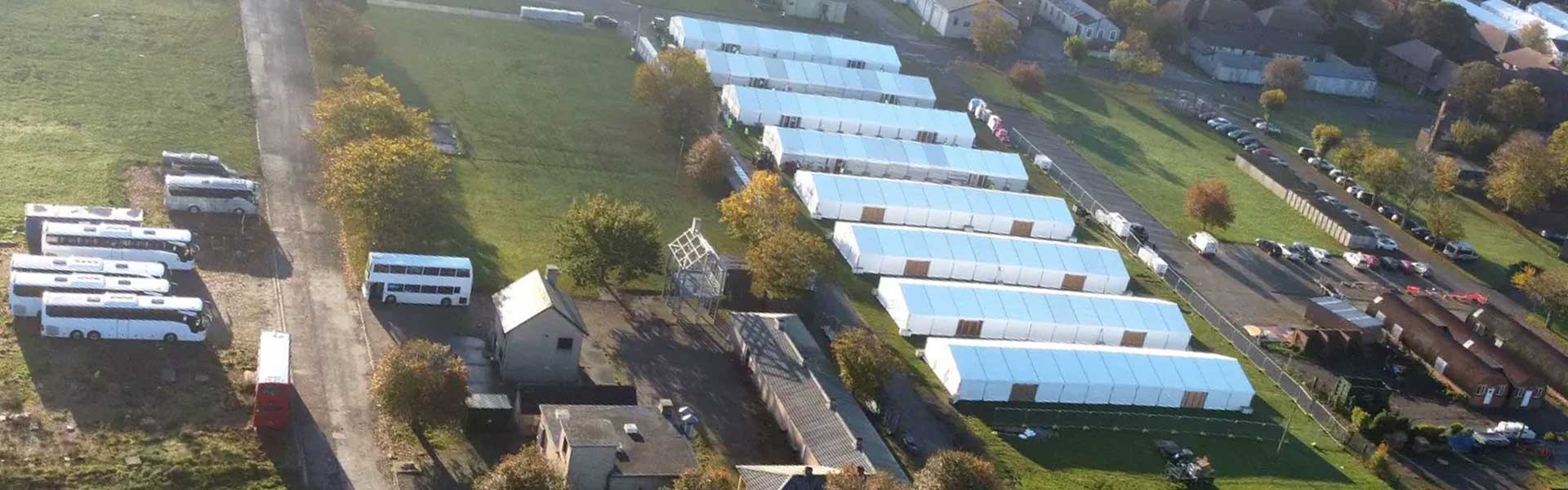 Manston Refugee holding centre seen from the air