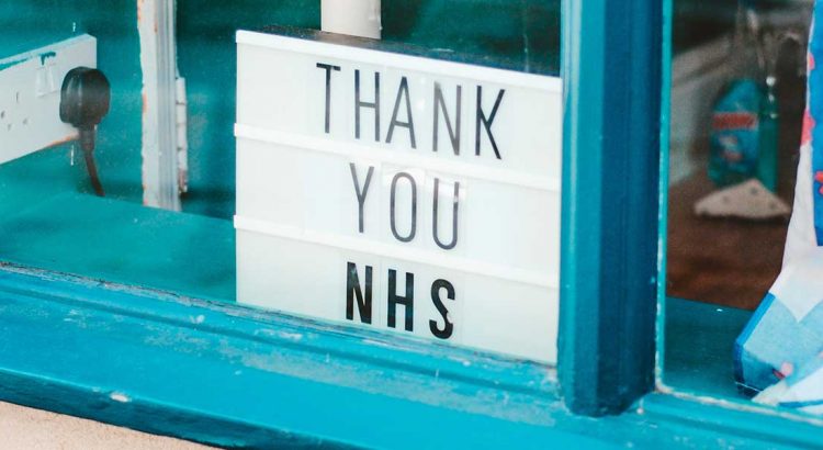 A thank you NHS sign in a window